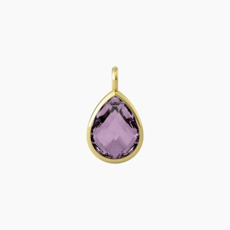 1 - Kidult women's pendant drop with purple glass 741101 316L steel