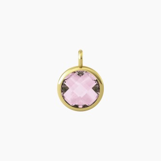 1 - Kidult women's pendant round with pink glass 741102 316L steel