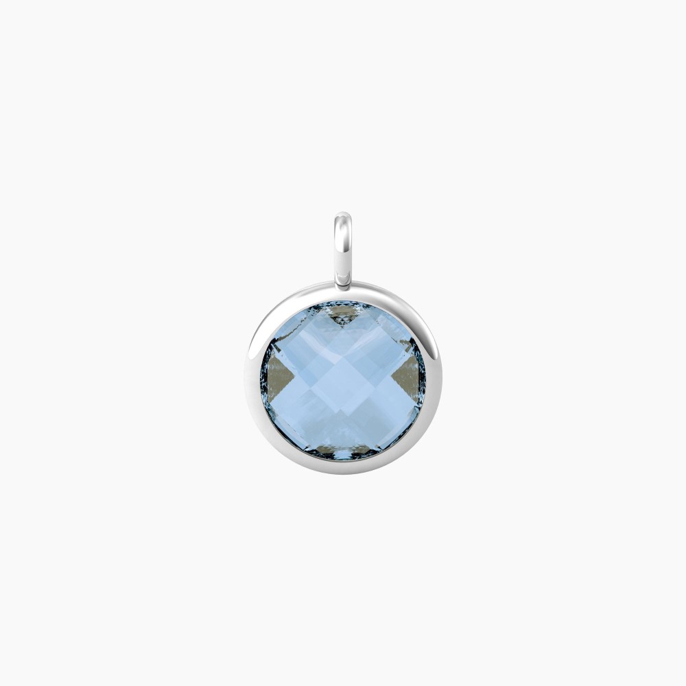 1 - Kidult women's pendant round with blue glass 741105 316L steel