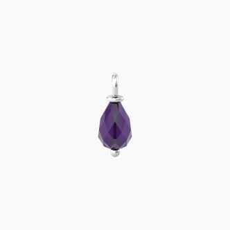 1 - Kidult women's pendant purple quartz 741107 316L steel