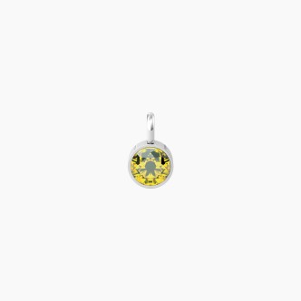 1 - Kidult women's pendant yellow zircon 741124 316L steel