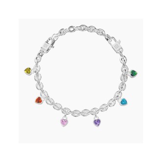 1 - Bracciale della felicità Kidult donna cuori multicolor 732276 acciaio 316L