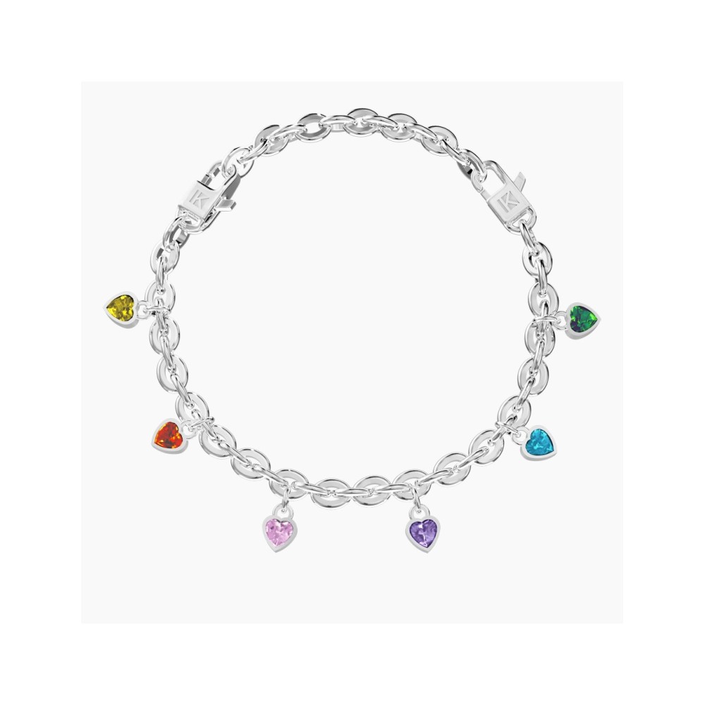 1 - Kidult women's multicolor hearts happiness bracelet 732276 316L steel