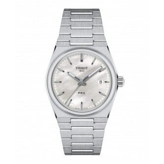 1 - Tissot PRX white mother-of-pearl women's watch 35 mm T137.210.11.111.00 time-only 316L steel case and bracelet