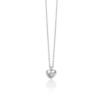 1 - Miluna 9Kt White Gold Women's Heart Necklace with Diamond CLD4579-002G7X