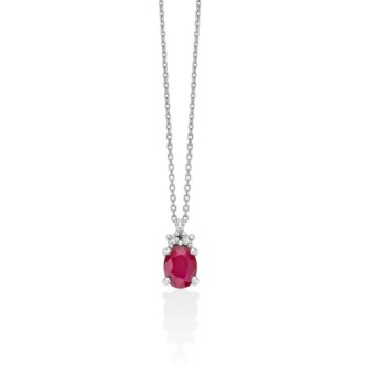 1 - Women's Ruby Necklace Miluna 9Kt White Gold with Diamonds CLD4660X