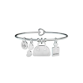 1 - Bracciale Kidult 731295 acciaio 316L ciondolo con borsa e cristalli collezione Symbols