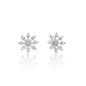 1 - Miluna 9Kt White Gold Snowflake Women's Earrings with Diamonds ERD2803X