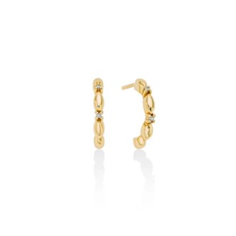 1 - Orecchini cerchietto donna Miluna Oro Giallo 9Kt con diamanti ERD2809X