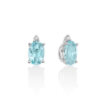 1 - Miluna 9Kt White Gold Women's Topaz Earrings with Diamonds ERD2818X