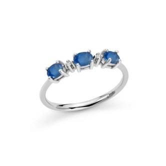 1 - Women's ring in 9Kt White Gold Miluna with sapphires and diamonds LID3731X