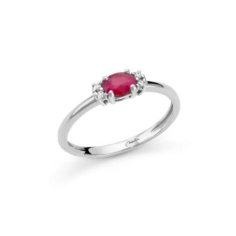 1 - Women's ring in 9Kt White Gold Miluna with ruby ​​and diamonds LID3737X