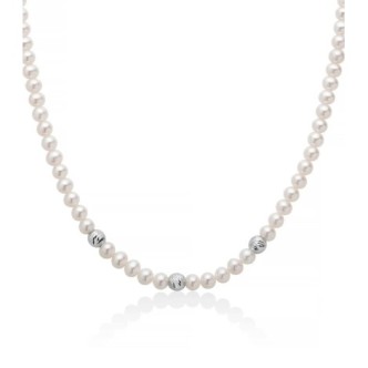 1 - Miluna Women's Necklace 9Kt White Gold Pearl Strand PCL6455BX