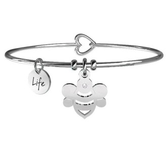 1 - Bracciale Kidult 731082 ciondolo Ape in acciaio 316L con cristalli collezione Animal Planet