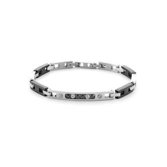 1 - Bracciale uomo con zirconi 4US Cesare Paciotti 4UBR6734 acciaio