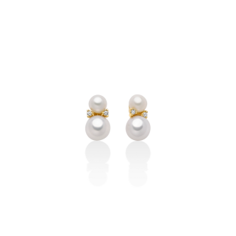 1 - Miluna 9Kt Yellow Gold Women's Earrings with Pearls and Diamonds PER2729X