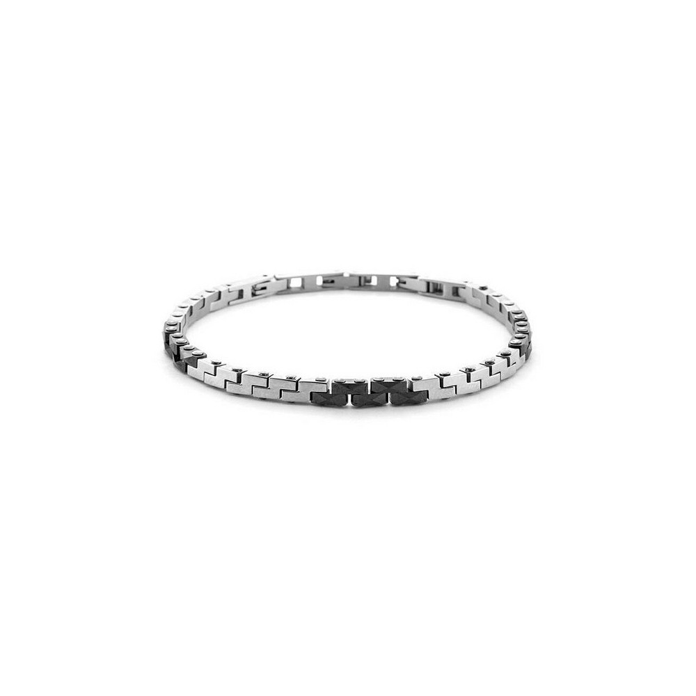 1 - Steel black and silver Paciotti men's bracelet 4UBR6746 316L steel