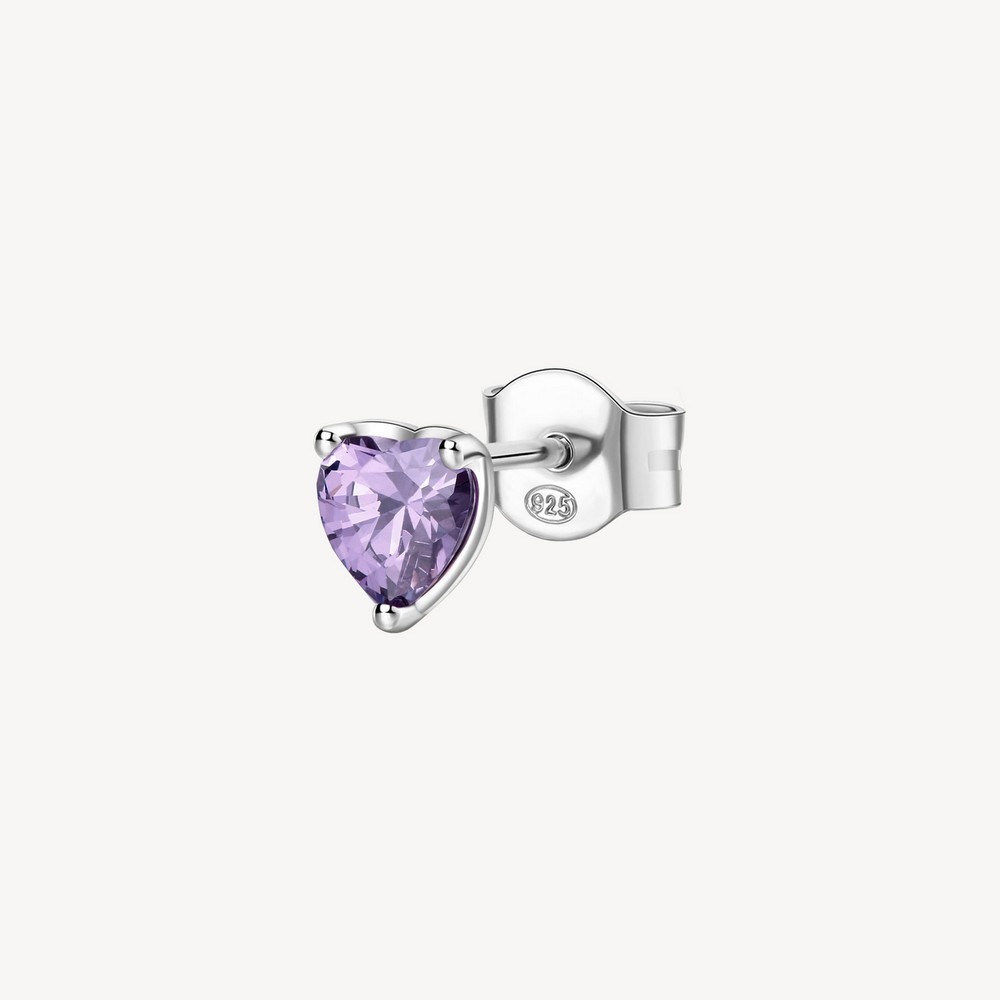 1 - FANCY purple heart earring Brosway FMP92 women silver