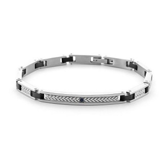 1 - Chain bracelet with arrow elements and black ceramic 4US Cesare Paciotti 4UBR6724 men's steel