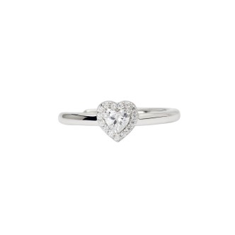 1 - Heart cut ring with white zirconia Mabina 523381 women silver