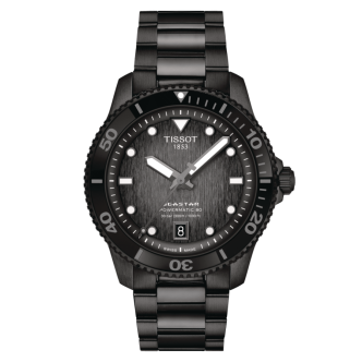 1 - Tissot Seastar 1000 Powermatic 80 Black Automatic Men's Watch T120.807.11.091.00 40 mm Steel Case and Bracelet