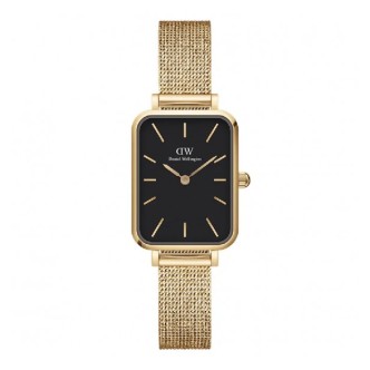 1 - Orologio donna Daniel Wellington Quadro Evergold fondo nero DW00100557 acciaio