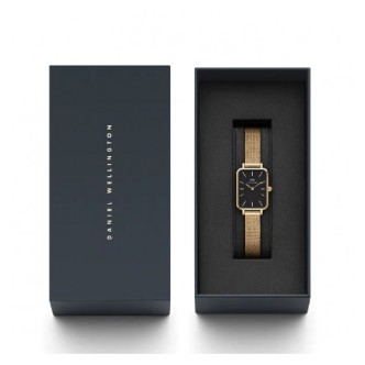 1 - Orologio donna Daniel Wellington Quadro Evergold fondo nero DW00100557 acciaio