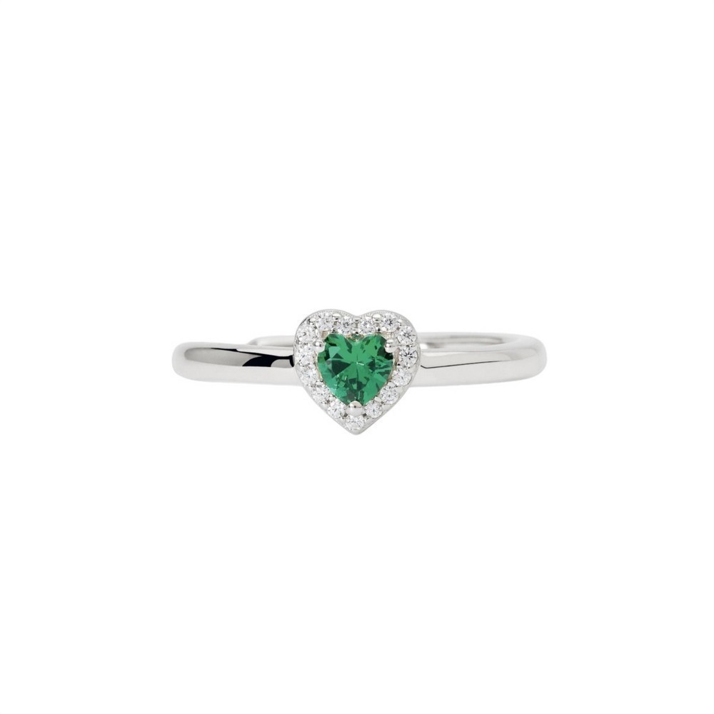 1 - Green heart cut ring with zirconia Mabina 523382 women silver