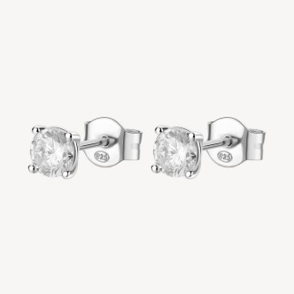 1 - Brosway FIW50 women's silver stud earrings with white zirconia