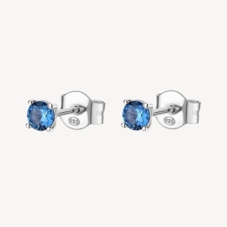 1 - Orecchini a lobo con zircone blu Brosway FFB38 donna argento