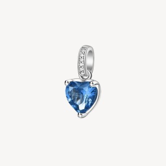 1 - FANCY blue heart pendant Brosway FFB18 women silver