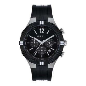 1 - Breil B Rise black TW1984 steel silicone strap chronograph men's watch