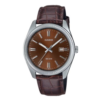 1 - Casio Classic brown MTP-1302PL-5AVEF men's time-only watch with leather strap