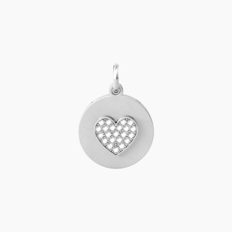 1 - Kidult women's pendant heart Super MOM 741058 316L steel