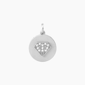 1 - Kidult women's pendant diamond friendship 741005 316L steel