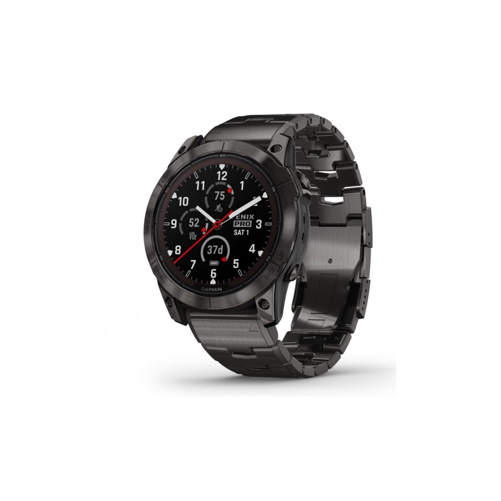 1 - Garmin Fenix 7X PRO Solar Sapphire black 51 mm watch 010-02770-30 Carbon Gray DLC Titanium