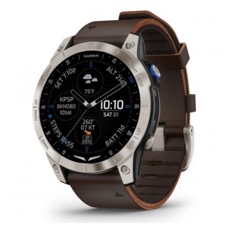 1 - Orologio Garmin D2 Mach 1 Oxford Brown 010-02582-55 cinturino in pelle