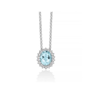 1 - Collana donna Argento 925 Miluna con topazio azzurro CLD4832