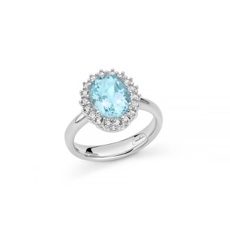 1 - Anello donna Argento 925 Miluna con topazio azzurro LID3888M16 Gemme del Cielo misura 16