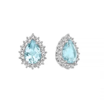 1 - Women's heart earrings 925 Silver Miluna with blue topaz ERD2972 Gemme del Cielo