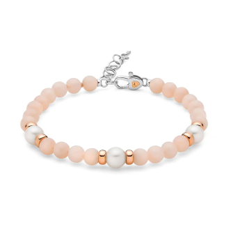 1 - Miluna Women's Bracelet 925 Silver with Pink Jade and Pearls PBR3538