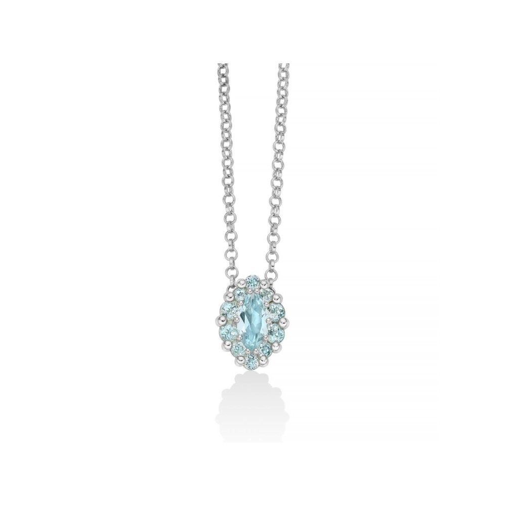 1 - Women's necklace 925 Silver Miluna with blue topaz CLD4798