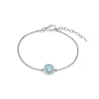 1 - Bracciale fiore donna Miluna Argento 925 con topazi azzurri BRD991