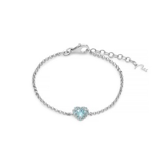 1 - Miluna Women's Heart Bracelet 925 Silver with Blue Topaz BRD999