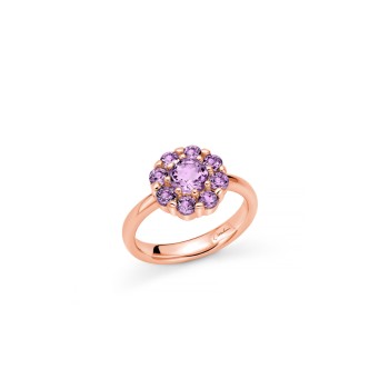 1 - Anello fiore donna Miluna Argento 925 rosè con ametista viola LID3853 misura 14