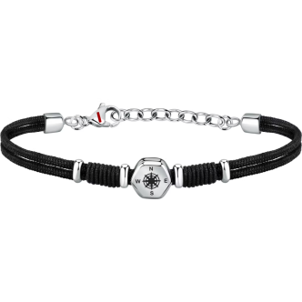 1 - Sector Marine men's bracelet black cord SAGJ34 compass rose