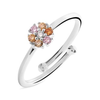 1 - Women's flower ring 925 Silver Stroili 1691785 with multicolor zircons