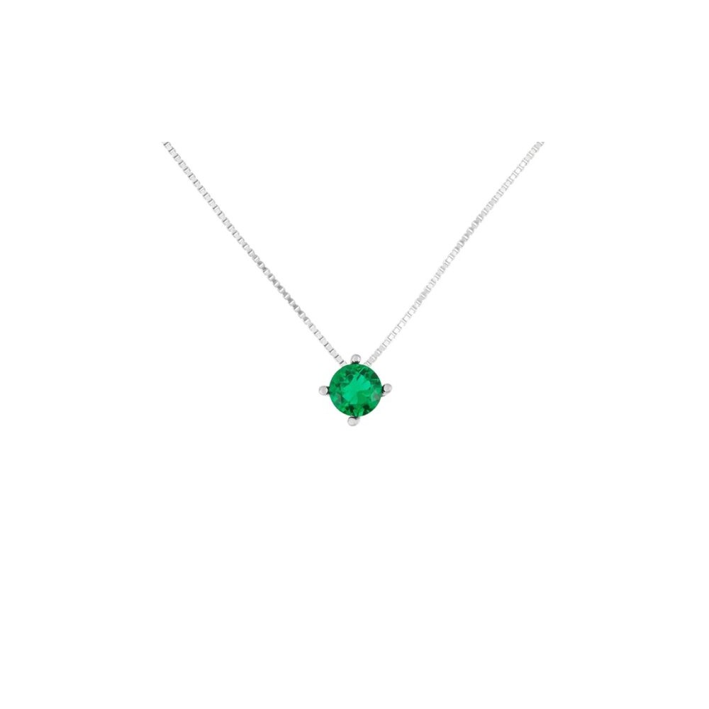 1 - Collana donna Argento 925 Stroili 1667705 punto luce verde con zircone