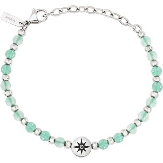 1 - Men's bracelet Breil Soundwave steel and turquoise aventurine TJ3589