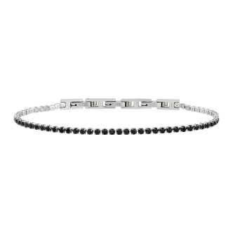 1 - Bracciale tennis donna Breil acciaio e zirconi neri TJ3594